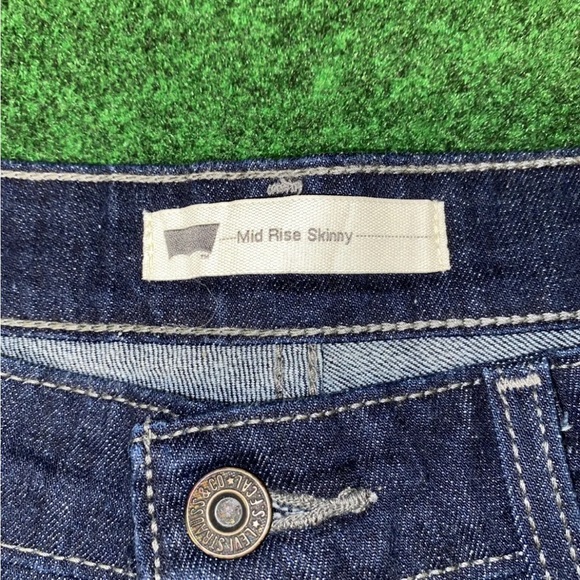 Levi Strauss Mid Rise Skinny Blue Jeans Sz 12M - Picture 4 of 7